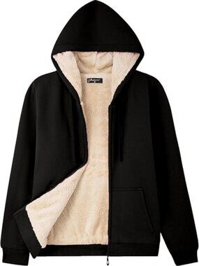 Bumeex Women's Fleece Lined Zip Up Hoodie Jacket Cozy Warm Sweatshirt Coat(No Pi